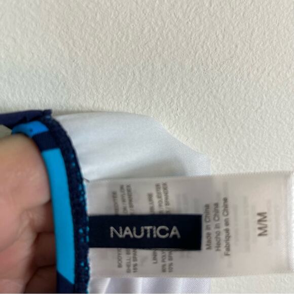 Nautica NWOT Newport Stripe One-Piece Swimsuit Blue M - Picture 5 of 7